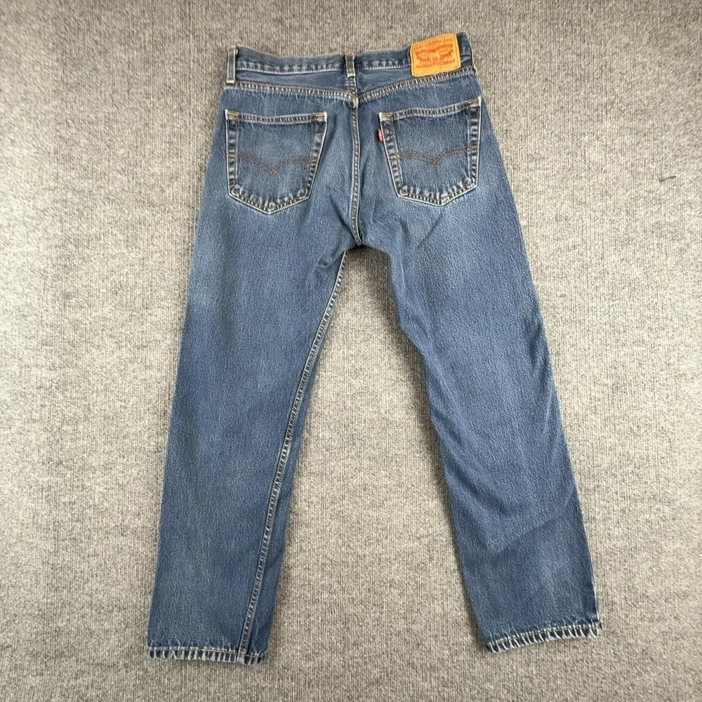 Levis 501 Jeans Mens 32x28 Blue Regular Straight Leg Medium Wash Denim Pants